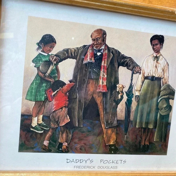 VTG Painting Frame Daddy’s Pocket Frederick Douglass American Social Reformer - Picture 5 of 9